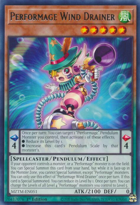 Performage Wind Drainer [MZTM-EN051] Rare | Enigma On Main