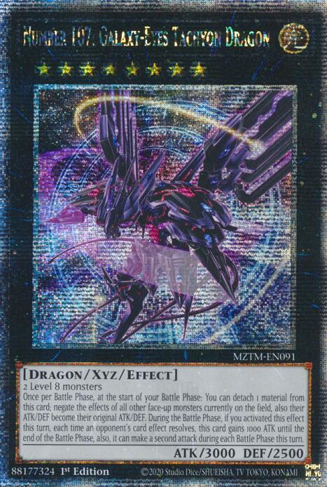 Number 107: Galaxy-Eyes Tachyon Dragon (Quarter Century Secret Rare) [MZTM-EN091] Quarter Century Secret Rare | Enigma On Main