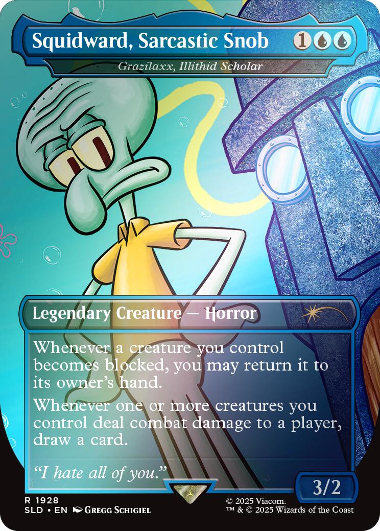 Squidward, Sarcastic Snob - Grazilaxx, Illithid Scholar (Rainbow Foil) [Secret Lair Drop Series] | Enigma On Main
