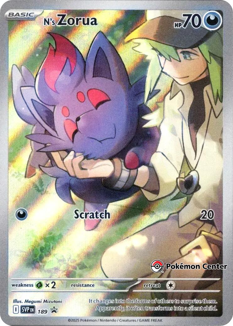 N's Zorua (SVP189) (Pokemon Center Exclusive) [Scarlet & Violet: Black Star Promos] | Enigma On Main