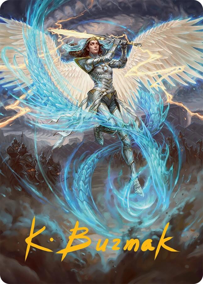 Elspeth, Storm Slayer Art Card (49/54) (Gold-Stamped Signature) [Tarkir: Dragonstorm Art Series] | Enigma On Main