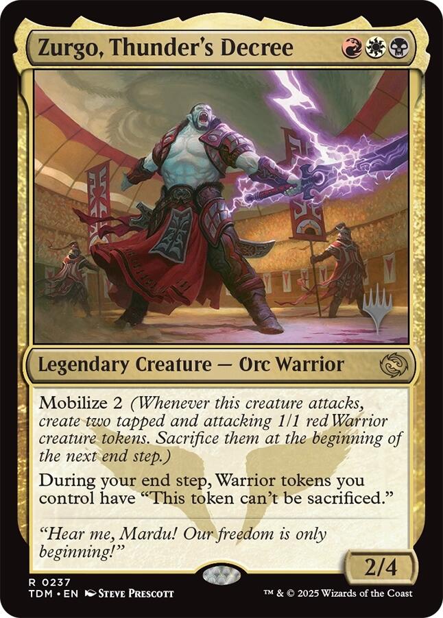 Zurgo, Thunder's Decree [Tarkir: Dragonstorm Promos] | Enigma On Main