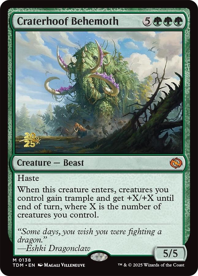 Craterhoof Behemoth [Tarkir: Dragonstorm Prerelease Promos] | Enigma On Main
