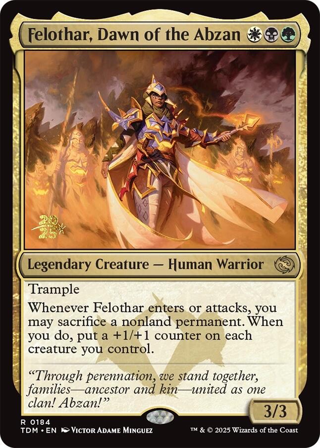 Felothar, Dawn of the Abzan [Tarkir: Dragonstorm Prerelease Promos] | Enigma On Main