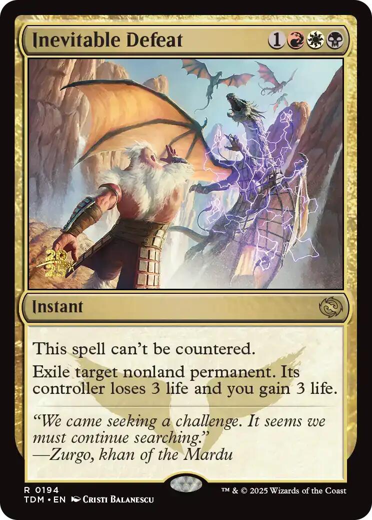 Inevitable Defeat [Tarkir: Dragonstorm Prerelease Promos] | Enigma On Main