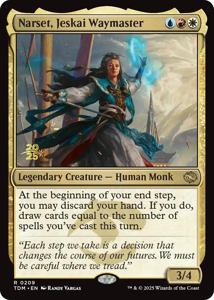Narset, Jeskai Waymaster [Tarkir: Dragonstorm Prerelease Promos] | Enigma On Main