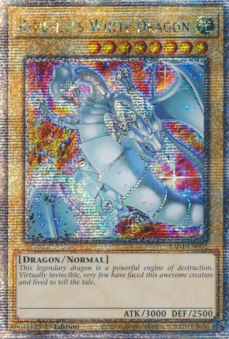 Blue-Eyes White Dragon (New Art) [RA04-EN002] Quarter Century Secret Rare | Enigma On Main