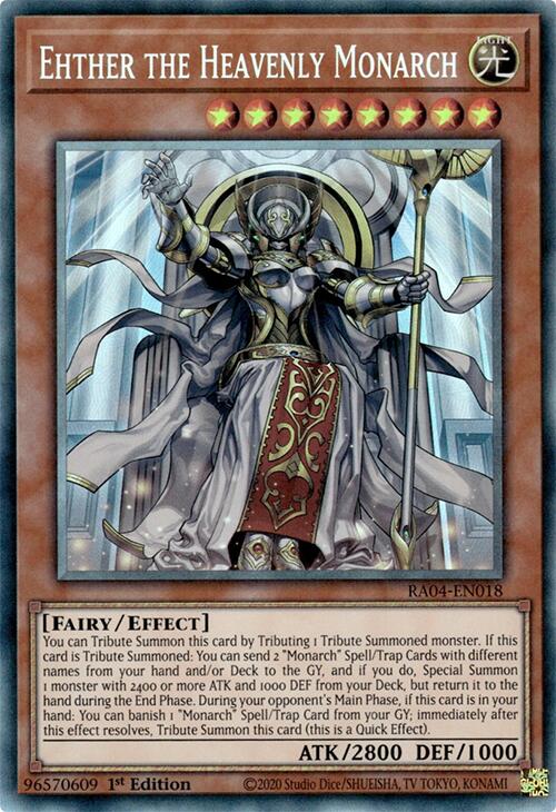 Ehther the Heavenly Monarch [RA04-EN018] Prismatic Collector's Rare | Enigma On Main