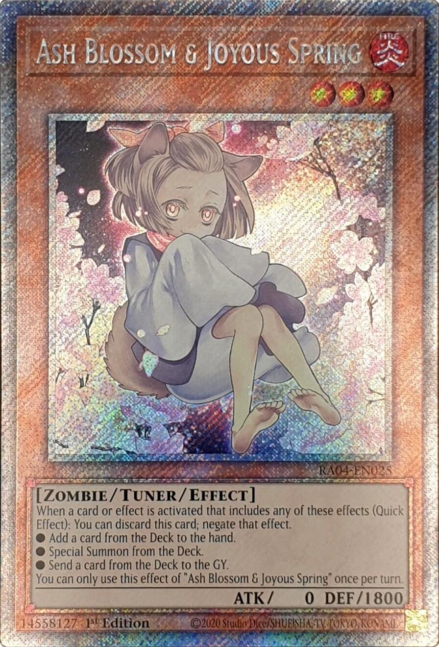 Ash Blossom & Joyous Spring (Alternate Art) [RA04-EN025] Platinum Secret Rare | Enigma On Main