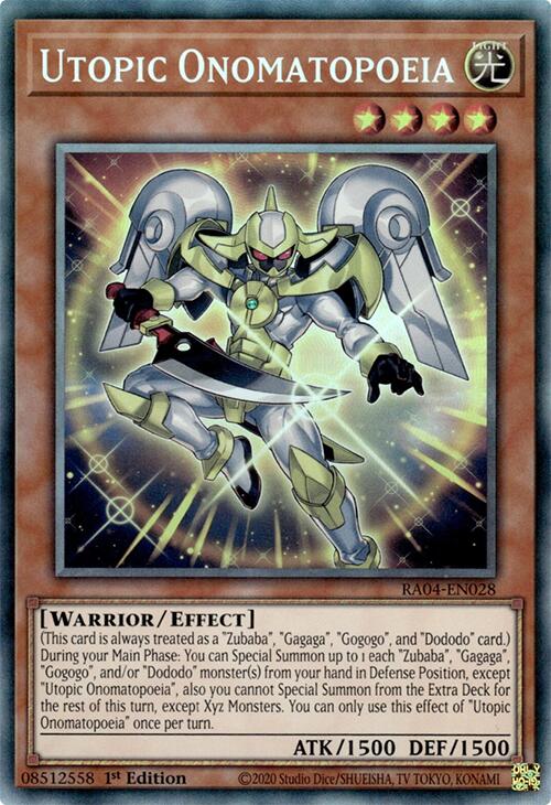 Utopic Onomatopoeia [RA04-EN028] Prismatic Collector's Rare | Enigma On Main