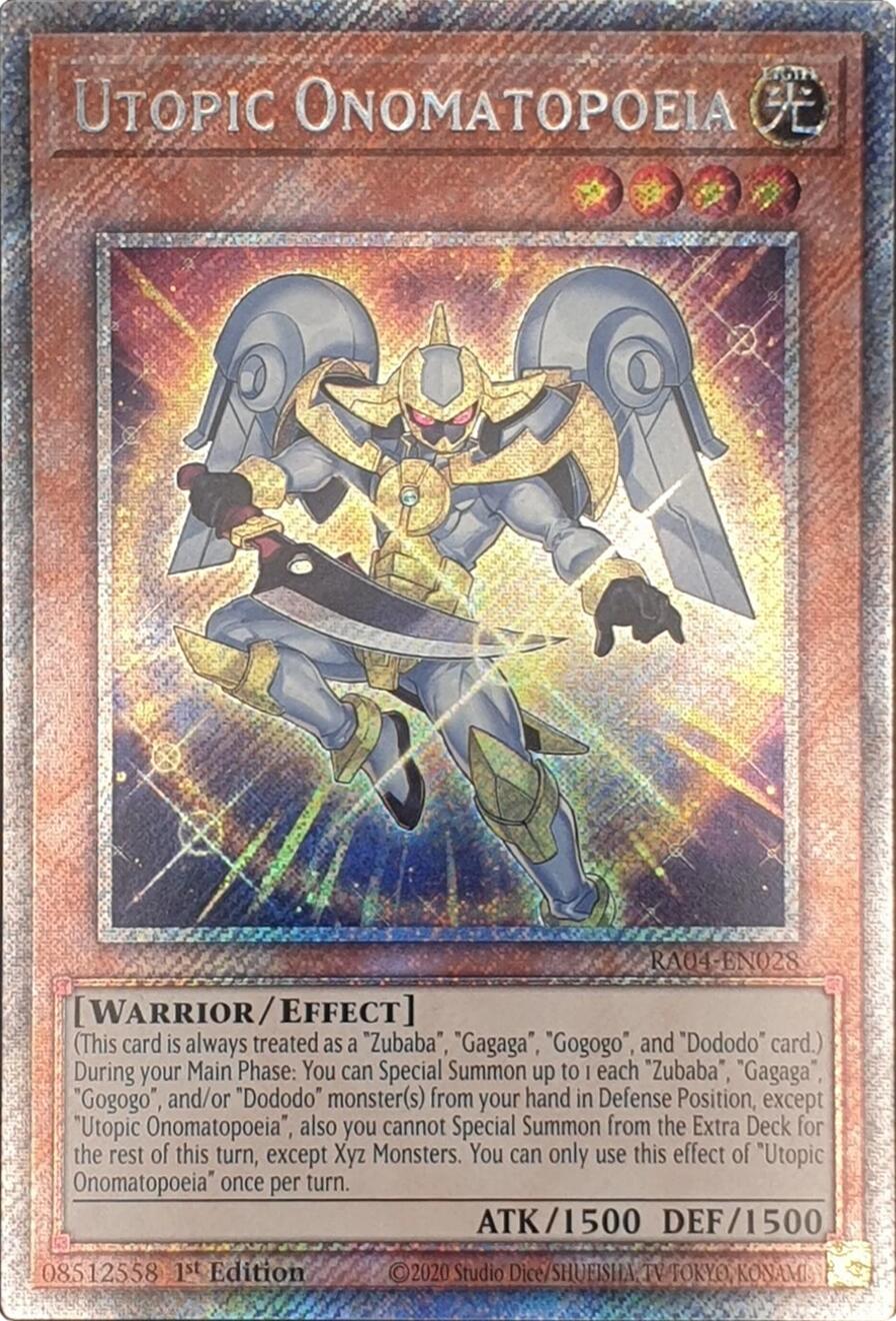 Utopic Onomatopoeia [RA04-EN028] Platinum Secret Rare | Enigma On Main