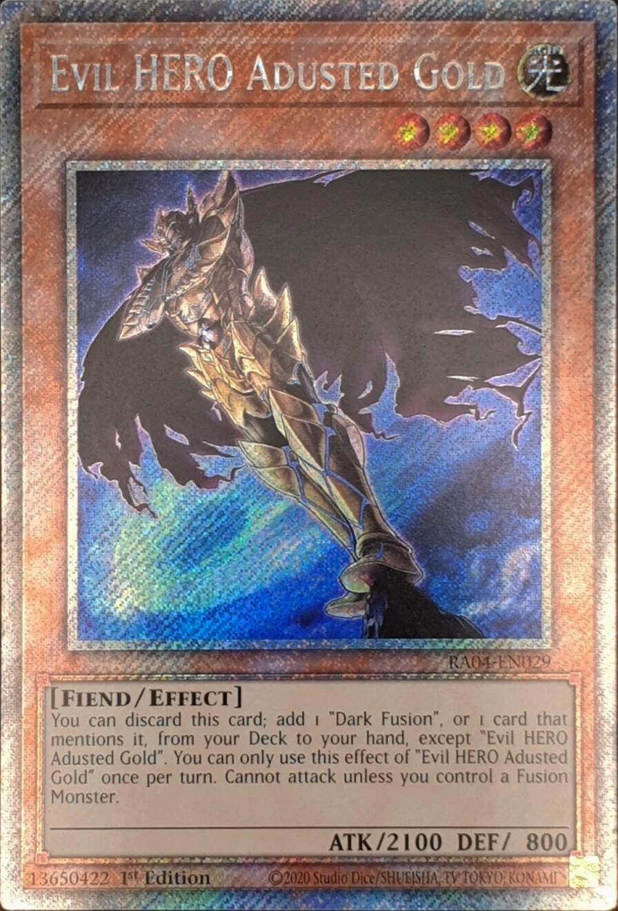 Evil HERO Adusted Gold [RA04-EN029] Platinum Secret Rare | Enigma On Main