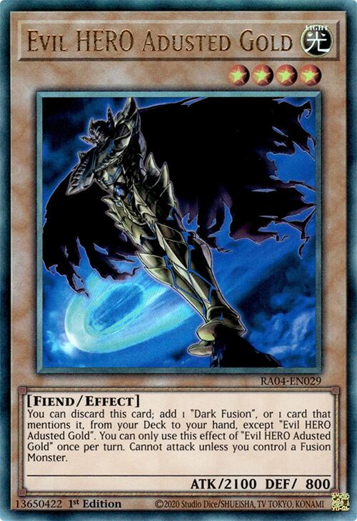 Evil HERO Adusted Gold [RA04-EN029] Prismatic Ultimate Rare | Enigma On Main