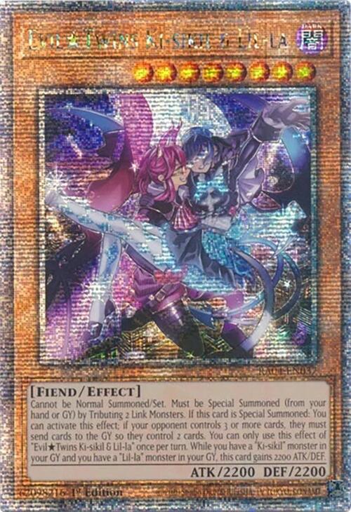 EvilTwins Ki-sikil & Lil-la [RA04-EN037] Quarter Century Secret Rare | Enigma On Main