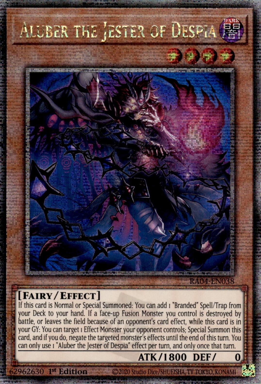 Aluber the Jester of Despia (New Art) [RA04-EN038] Quarter Century Secret Rare | Enigma On Main