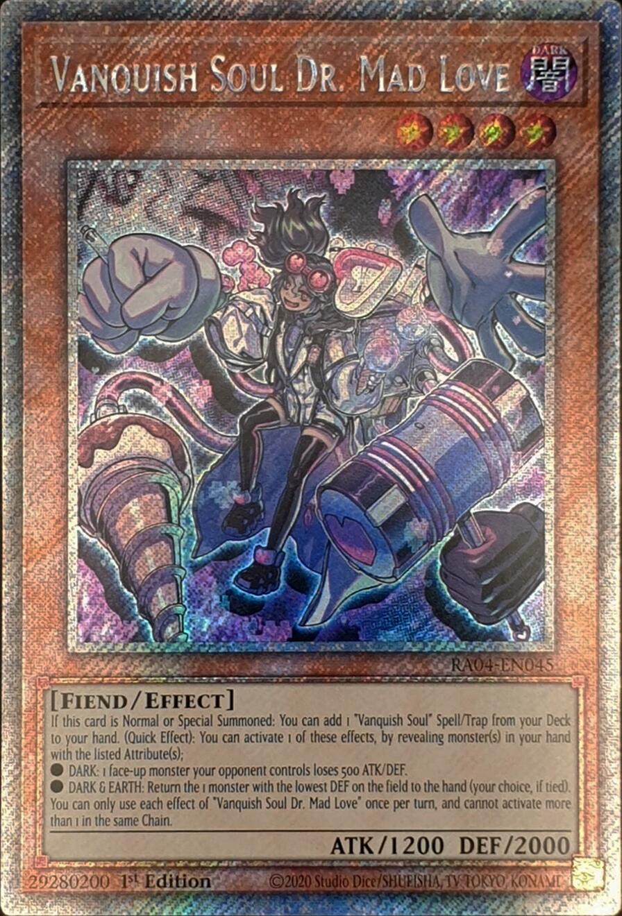 Vanquish Soul Dr. Mad Love [RA04-EN045] Platinum Secret Rare | Enigma On Main