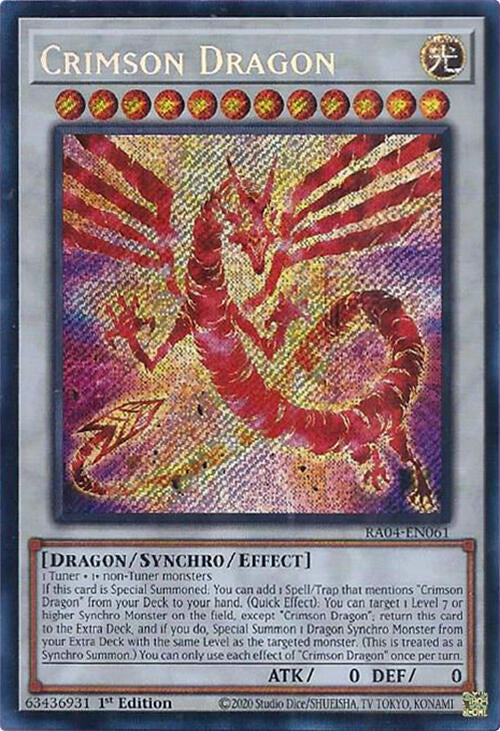 Crimson Dragon (card) [RA04-EN061] Secret Rare | Enigma On Main