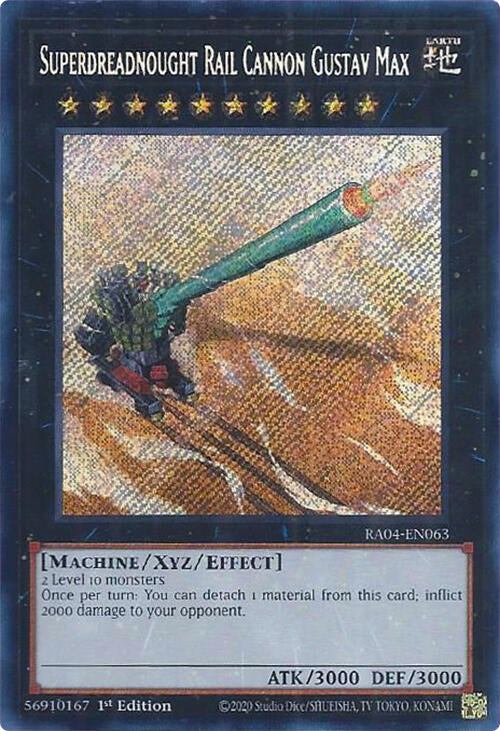 Superdreadnought Rail Cannon Gustav Max [RA04-EN063] Secret Rare | Enigma On Main