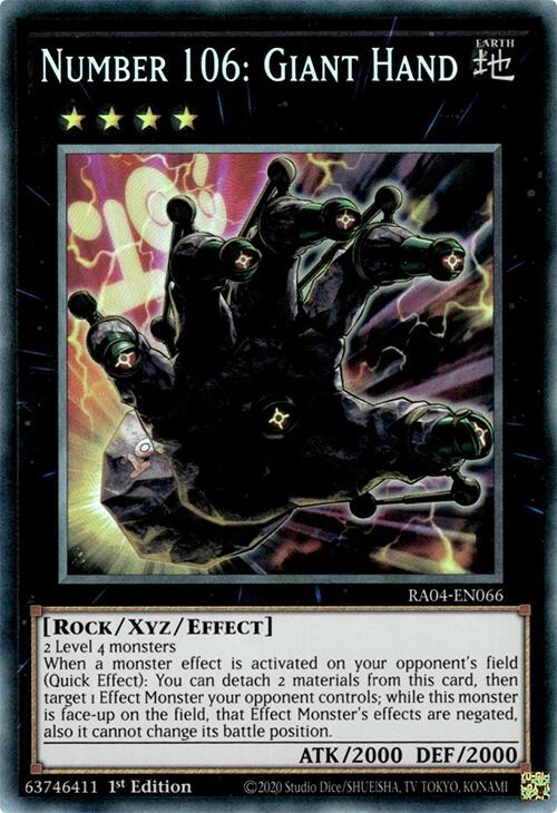 Number 106: Giant Hand [RA04-EN066] Prismatic Collector's Rare | Enigma On Main