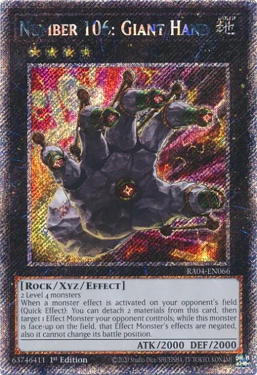 Number 106: Giant Hand [RA04-EN066] Platinum Secret Rare | Enigma On Main