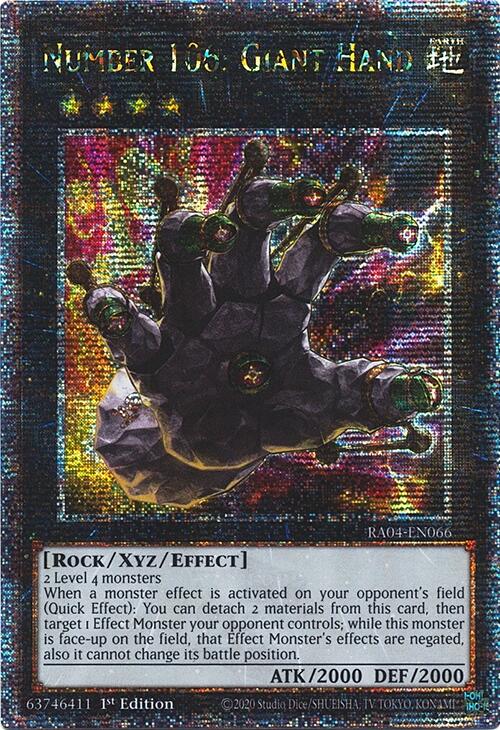 Number 106: Giant Hand [RA04-EN066] Quarter Century Secret Rare | Enigma On Main