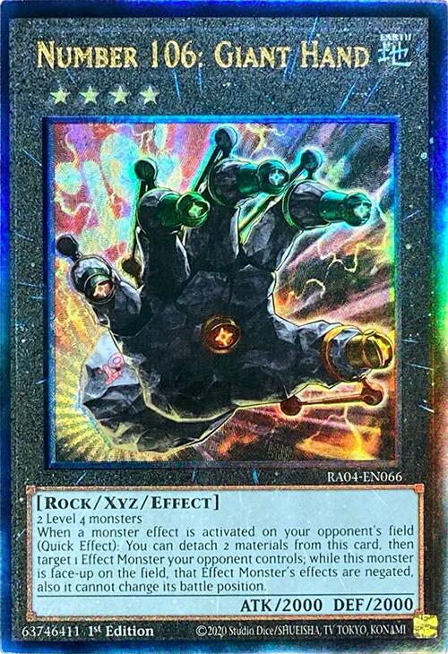 Number 106: Giant Hand [RA04-EN066] Prismatic Ultimate Rare | Enigma On Main