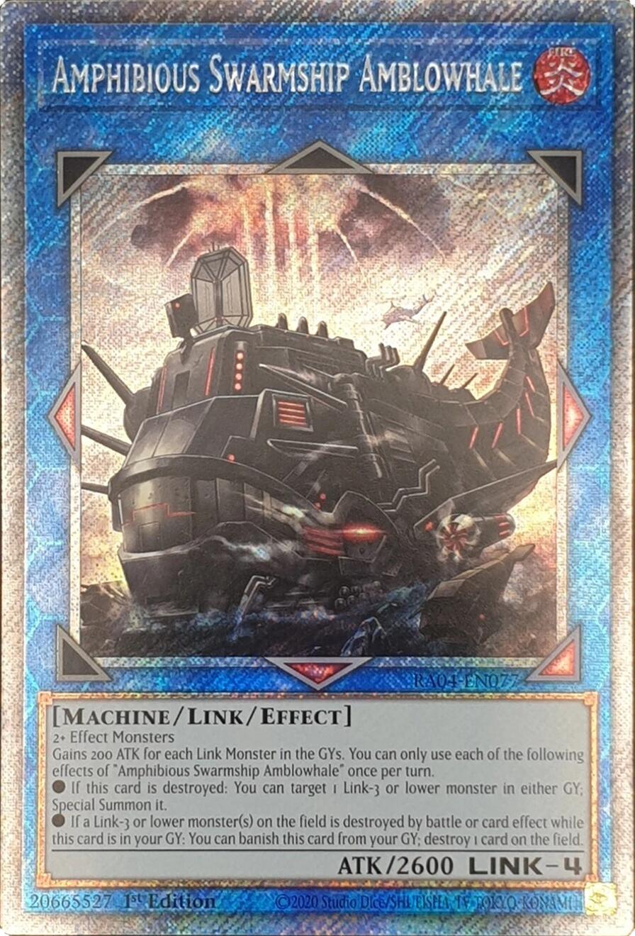 Amphibious Swarmship Amblowhale [RA04-EN077] Platinum Secret Rare | Enigma On Main
