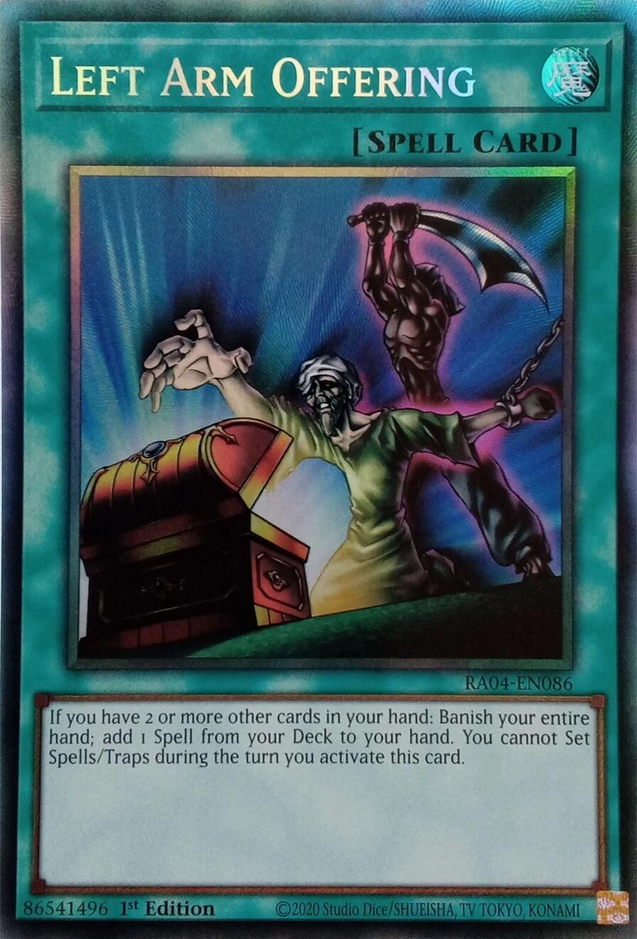 Left Arm Offering [RA04-EN086] Prismatic Collector's Rare | Enigma On Main
