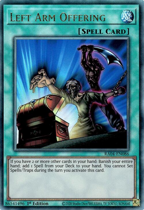 Left Arm Offering [RA04-EN086] Prismatic Ultimate Rare | Enigma On Main