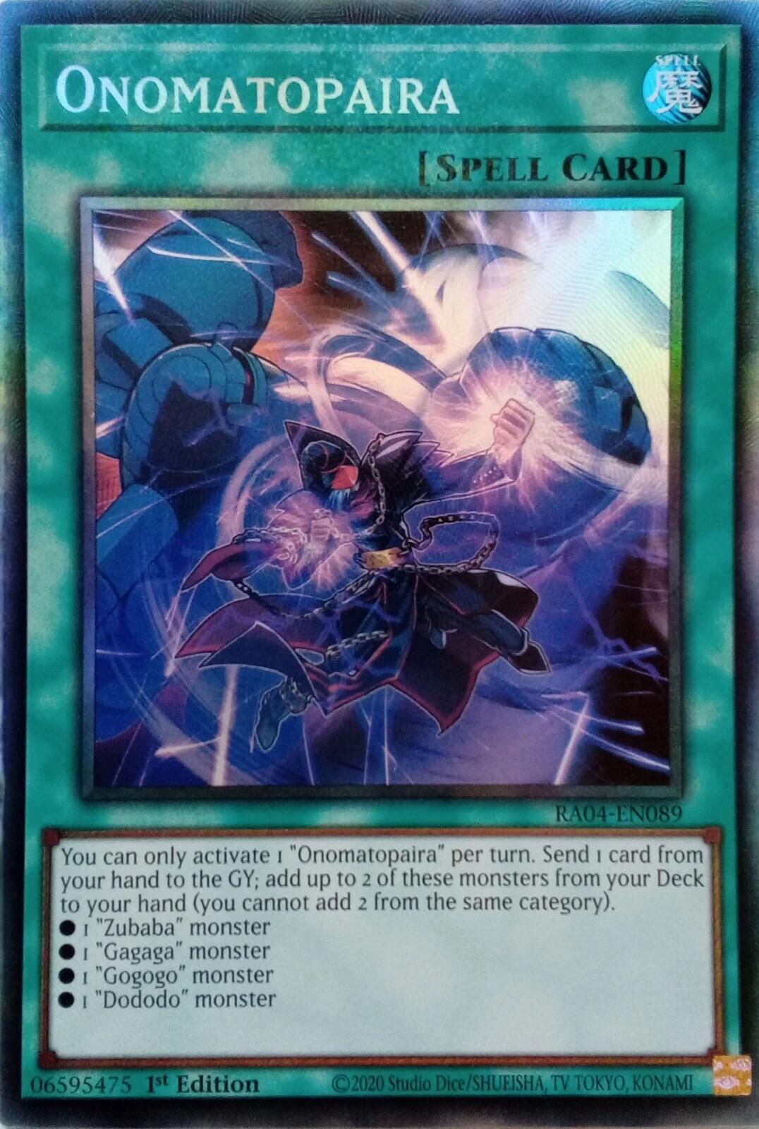 Onomatopaira [RA04-EN089] Prismatic Collector's Rare | Enigma On Main
