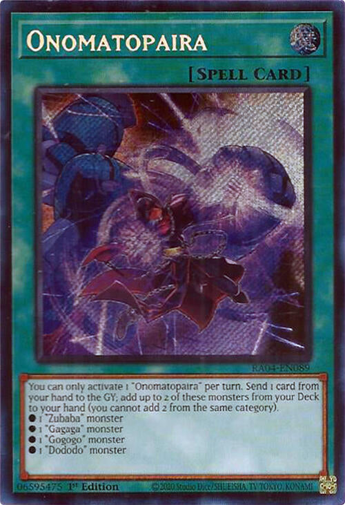 Onomatopaira [RA04-EN089] Secret Rare | Enigma On Main