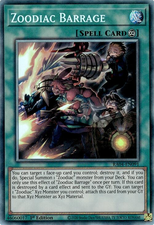 Zoodiac Barrage [RA04-EN091] Prismatic Collector's Rare | Enigma On Main