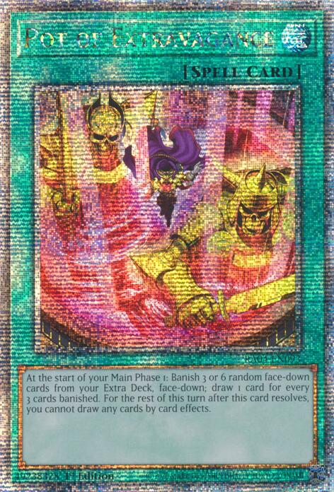 Pot of Extravagance (New Art) [RA04-EN093] Quarter Century Secret Rare | Enigma On Main
