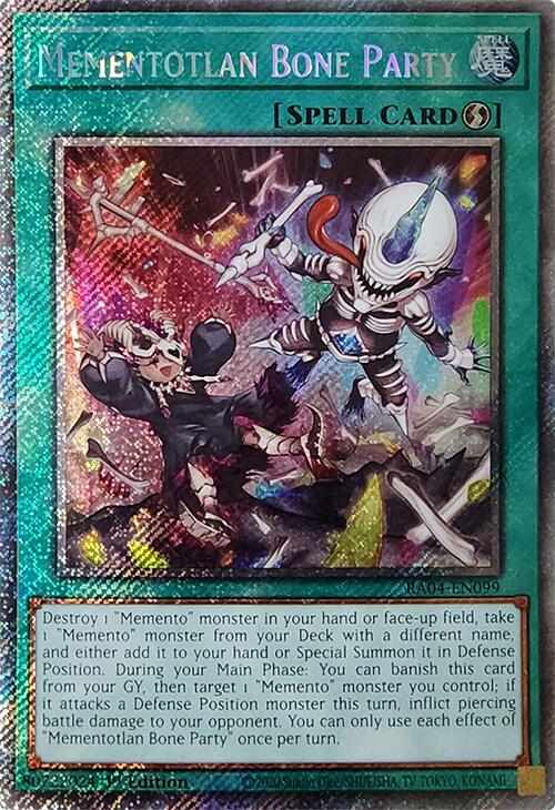 Mementotlan Bone Party [RA04-EN099] Platinum Secret Rare | Enigma On Main