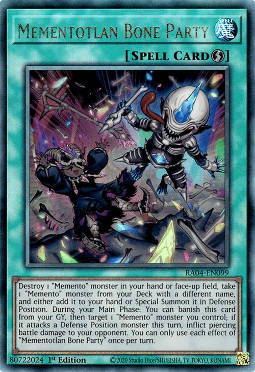 Mementotlan Bone Party [RA04-EN099] Prismatic Ultimate Rare | Enigma On Main