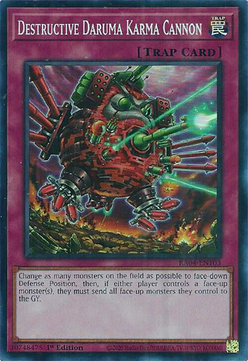 Destructive Daruma Karma Cannon [RA04-EN103] Super Rare | Enigma On Main