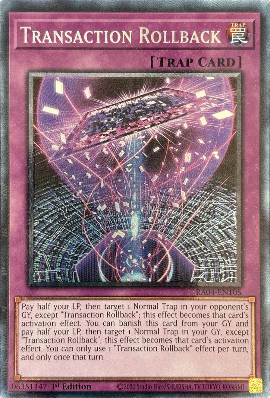 Transaction Rollback [RA04-EN105] Prismatic Collector's Rare | Enigma On Main