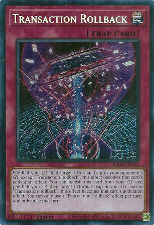 Transaction Rollback [RA04-EN105] Secret Rare | Enigma On Main