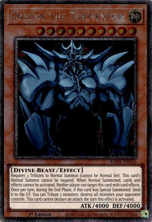 Obelisk the Tormentor [RA04-EN116] Platinum Secret Rare | Enigma On Main