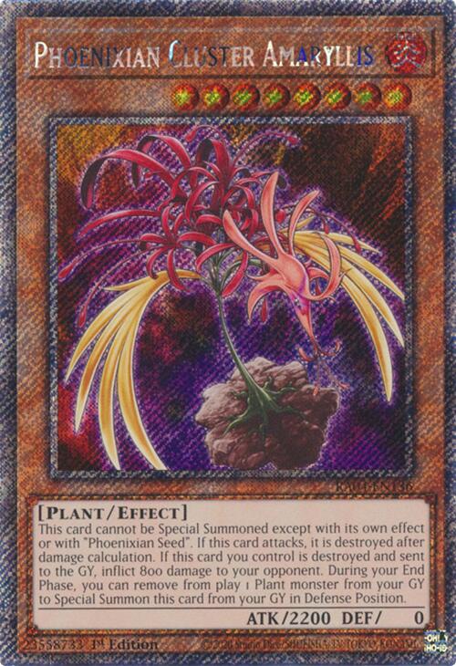 Phoenixian Cluster Amaryllis [RA04-EN136] Platinum Secret Rare | Enigma On Main