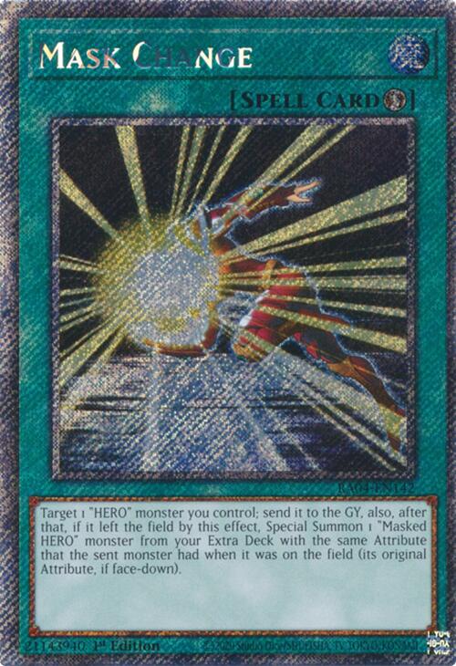 Mask Change [RA04-EN142] Platinum Secret Rare | Enigma On Main