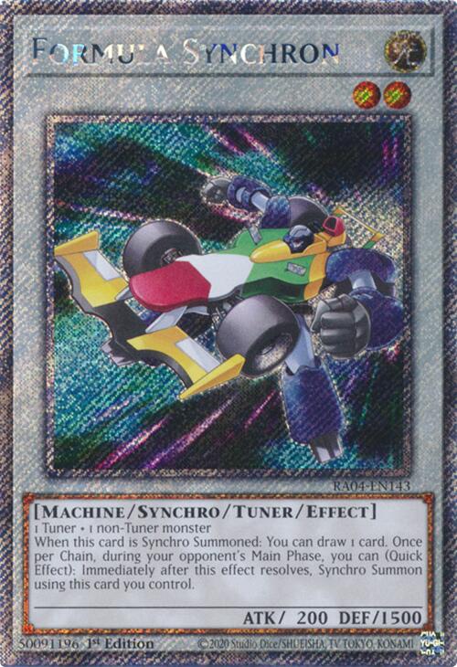 Formula Synchron [RA04-EN143] Platinum Secret Rare | Enigma On Main