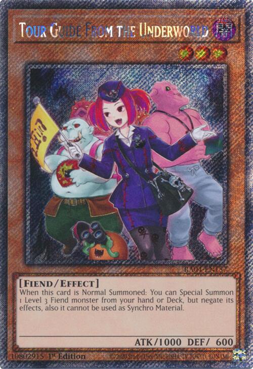 Tour Guide from the Underworld (Alternate Art) [RA04-EN157] Platinum Secret Rare | Enigma On Main