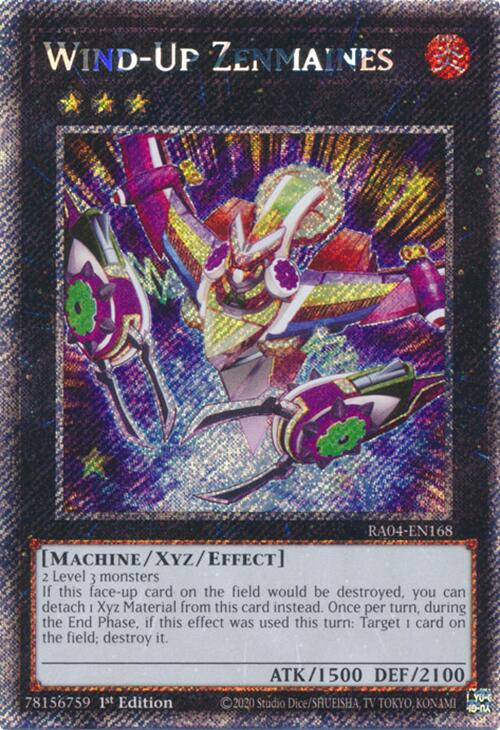 Wind-Up Zenmaines [RA04-EN168] Platinum Secret Rare | Enigma On Main