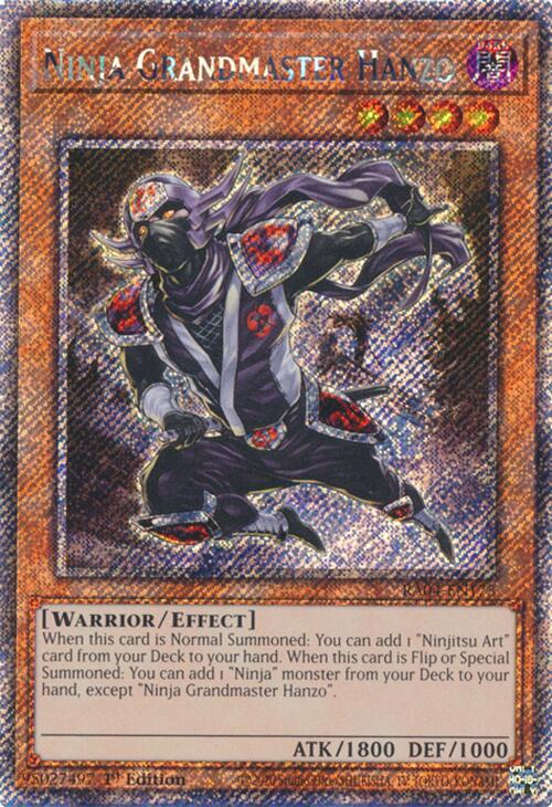 Ninja Grandmaster Hanzo [RA04-EN173] Platinum Secret Rare | Enigma On Main