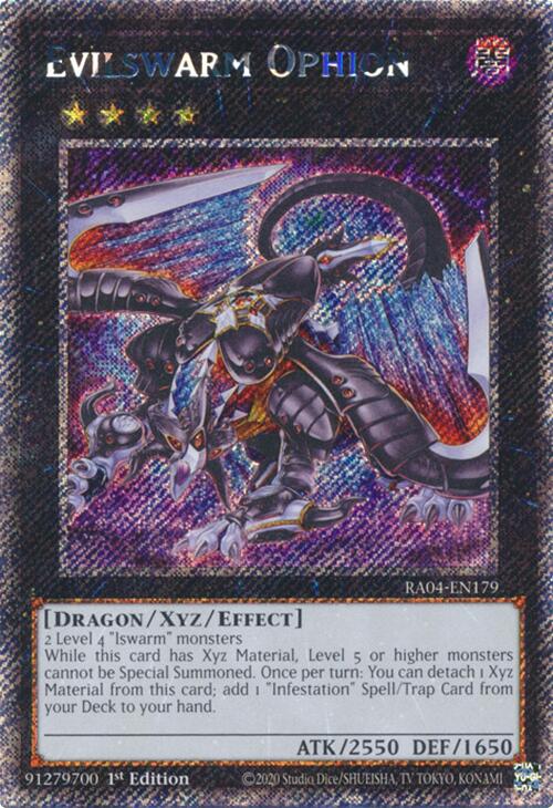 Evilswarm Ophion [RA04-EN179] Platinum Secret Rare | Enigma On Main