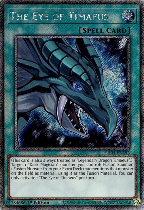 The Eye of Timaeus [RA04-EN192] Platinum Secret Rare | Enigma On Main