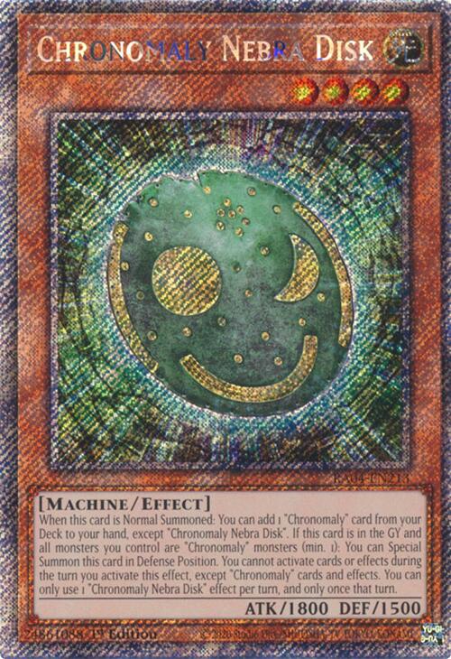 Chronomaly Nebra Disk [RA04-EN213] Platinum Secret Rare | Enigma On Main
