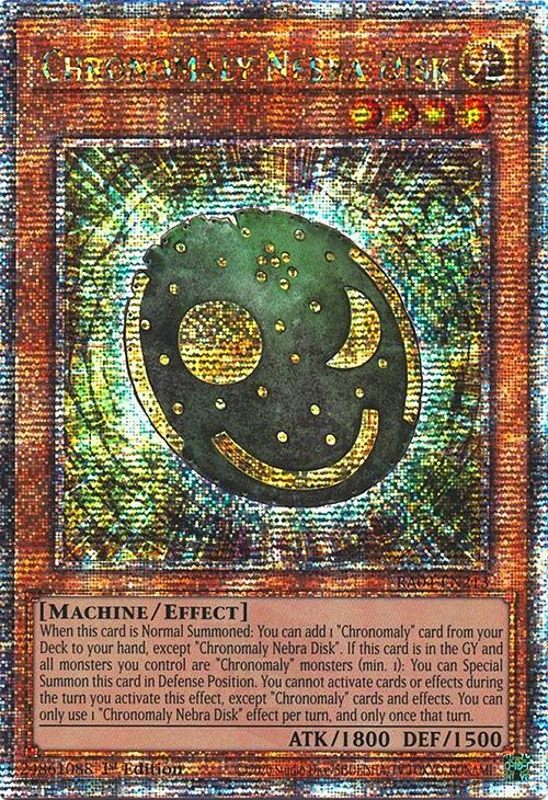 Chronomaly Nebra Disk [RA04-EN213] Quarter Century Secret Rare | Enigma On Main