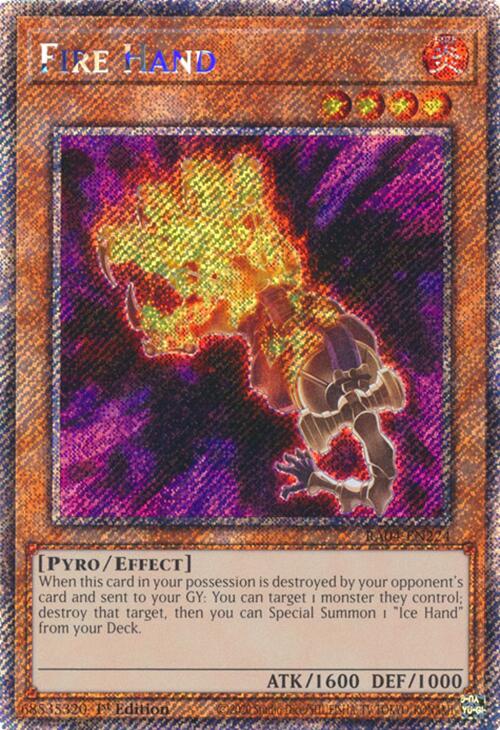Fire Hand [RA04-EN224] Platinum Secret Rare | Enigma On Main